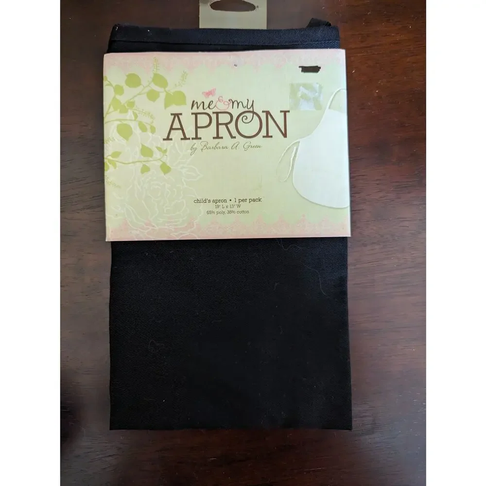 New Set of 4 Childs Apron with Pockets Black